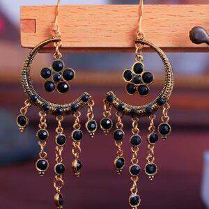 Jewelry Archives - Black and Gold toned bohemian drop earrings